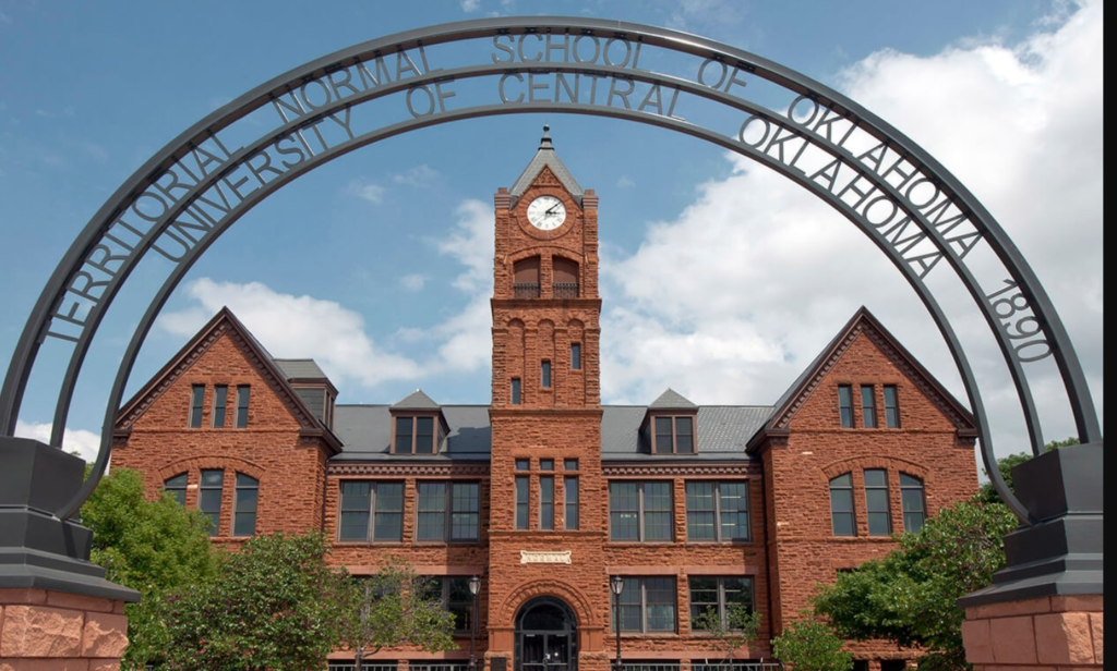 University of Central Oklahoma entrance sign in Edmond Oklahoma.